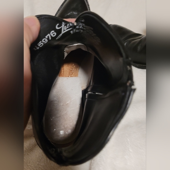 Lucchese Women's Genuine Black Leather Ankle Zip Boots Size 7B - Picture 13 of 15